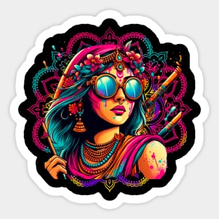 T shirt for Happy Holi festival celebration 04 Sticker